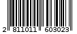 Γραμμωτός κωδικός 2811011603023