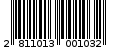 Γραμμωτός κωδικός 2811013001032