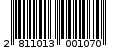 Γραμμωτός κωδικός 2811013001070
