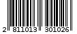 Γραμμωτός κωδικός 2811013301026