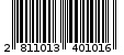 Γραμμωτός κωδικός 2811013401016