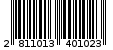 Γραμμωτός κωδικός 2811013401023
