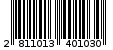 Γραμμωτός κωδικός 2811013401030