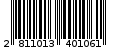 Γραμμωτός κωδικός 2811013401061