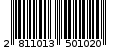Γραμμωτός κωδικός 2811013501020