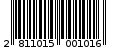 Γραμμωτός κωδικός 2811015001016