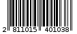 Γραμμωτός κωδικός 2811015401038