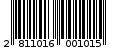 Γραμμωτός κωδικός 2811016001015