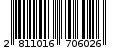 Γραμμωτός κωδικός 2811016706026