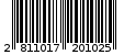 Γραμμωτός κωδικός 2811017201025