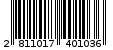 Γραμμωτός κωδικός 2811017401036