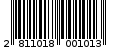 Γραμμωτός κωδικός 2811018001013