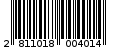 Γραμμωτός κωδικός 2811018004014