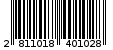 Γραμμωτός κωδικός 2811018401028