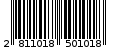Γραμμωτός κωδικός 2811018501018