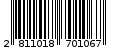 Γραμμωτός κωδικός 2811018701067