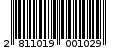 Γραμμωτός κωδικός 2811019001029