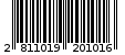 Γραμμωτός κωδικός 2811019201016
