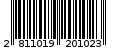 Γραμμωτός κωδικός 2811019201023