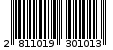 Γραμμωτός κωδικός 2811019301013