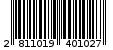Γραμμωτός κωδικός 2811019401027