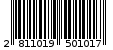 Γραμμωτός κωδικός 2811019501017