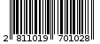 Γραμμωτός κωδικός 2811019701028