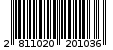 Γραμμωτός κωδικός 2811020201036