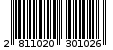 Γραμμωτός κωδικός 2811020301026