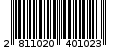Γραμμωτός κωδικός 2811020401023