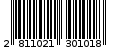Γραμμωτός κωδικός 2811021301018