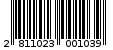 Γραμμωτός κωδικός 2811023001039