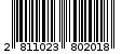 Γραμμωτός κωδικός 2811023802018