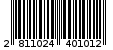 Γραμμωτός κωδικός 2811024401012