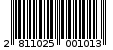 Γραμμωτός κωδικός 2811025001013