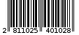 Γραμμωτός κωδικός 2811025401028