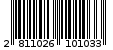 Γραμμωτός κωδικός 2811026101033