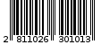 Γραμμωτός κωδικός 2811026301013